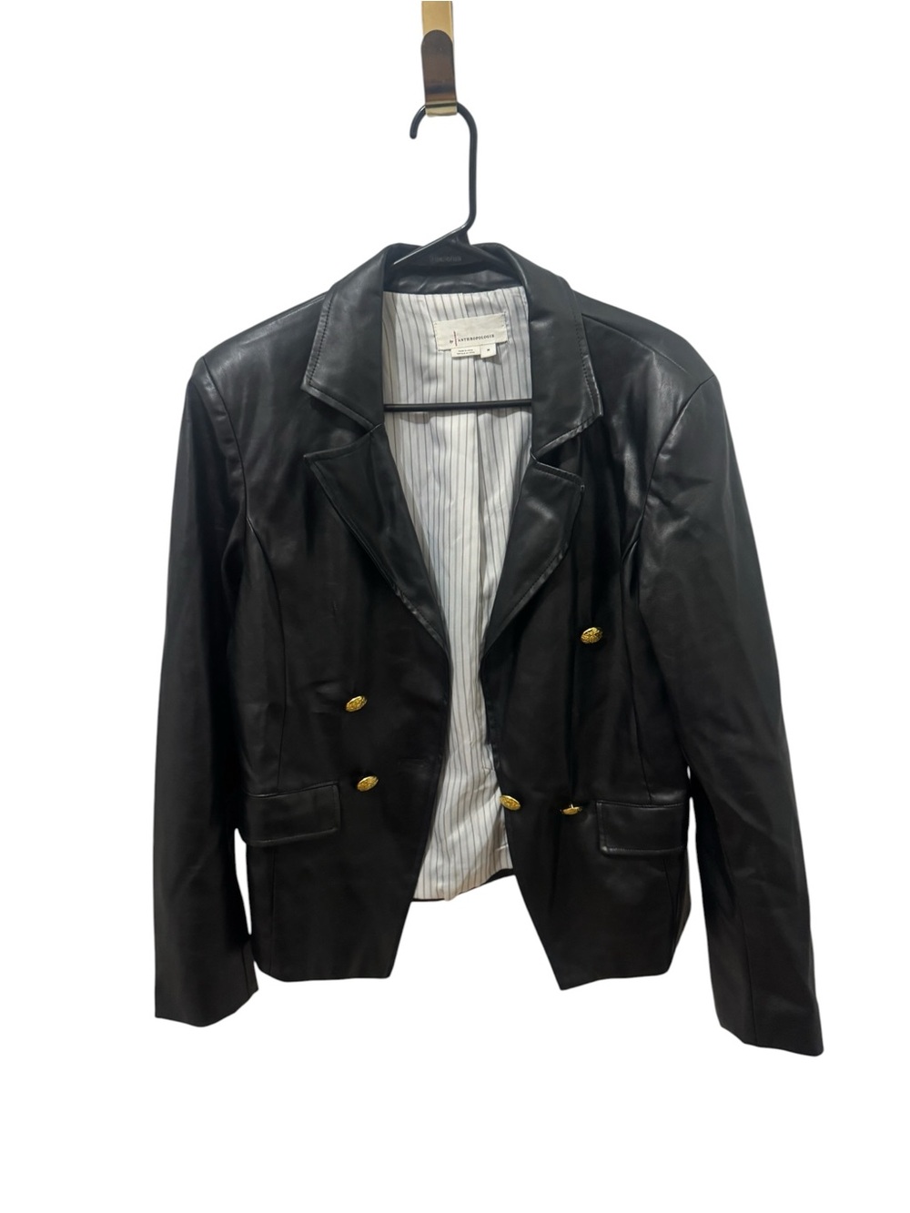 Anthropologie Nico Faux Leather Blazer Size Medium